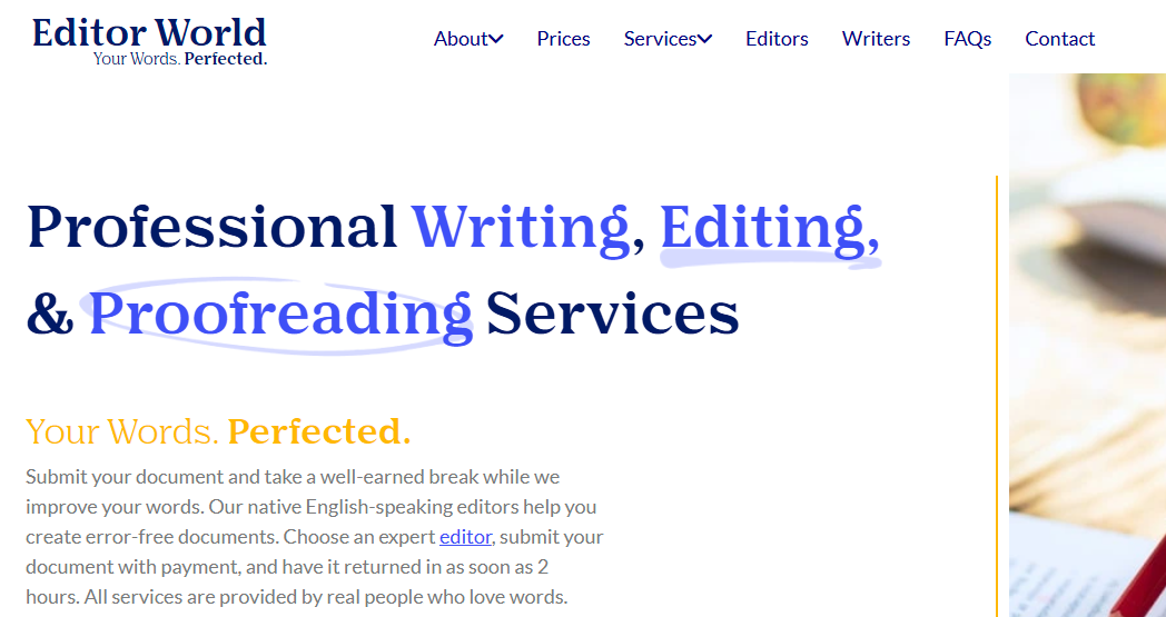editor world proofreading