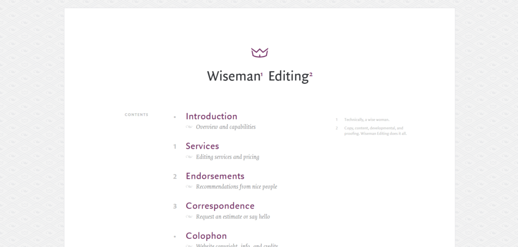 wiseman editing